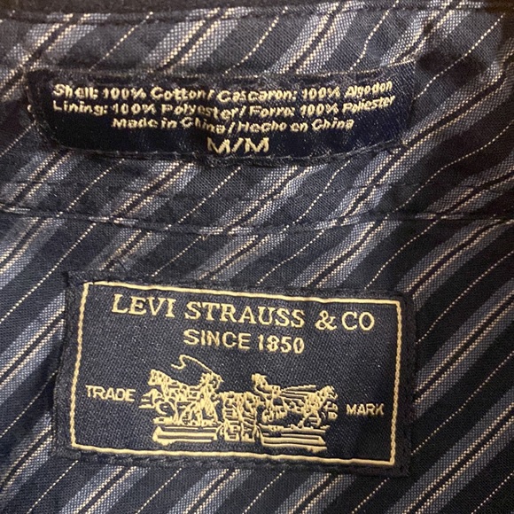 Levi Strauss & Co  Shacket Men’s Medium Heavy Shirt/Jacket Lined Pockets Blue - Picture 3 of 13